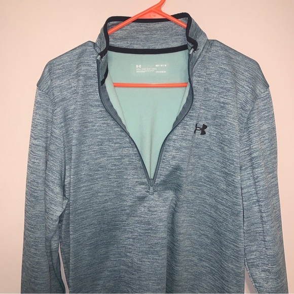 Under Armour COLDGEAR 1/4 Zip FLEECE Lined Sweater Jacket Men Med Long Sleeve - Picture 7 of 14